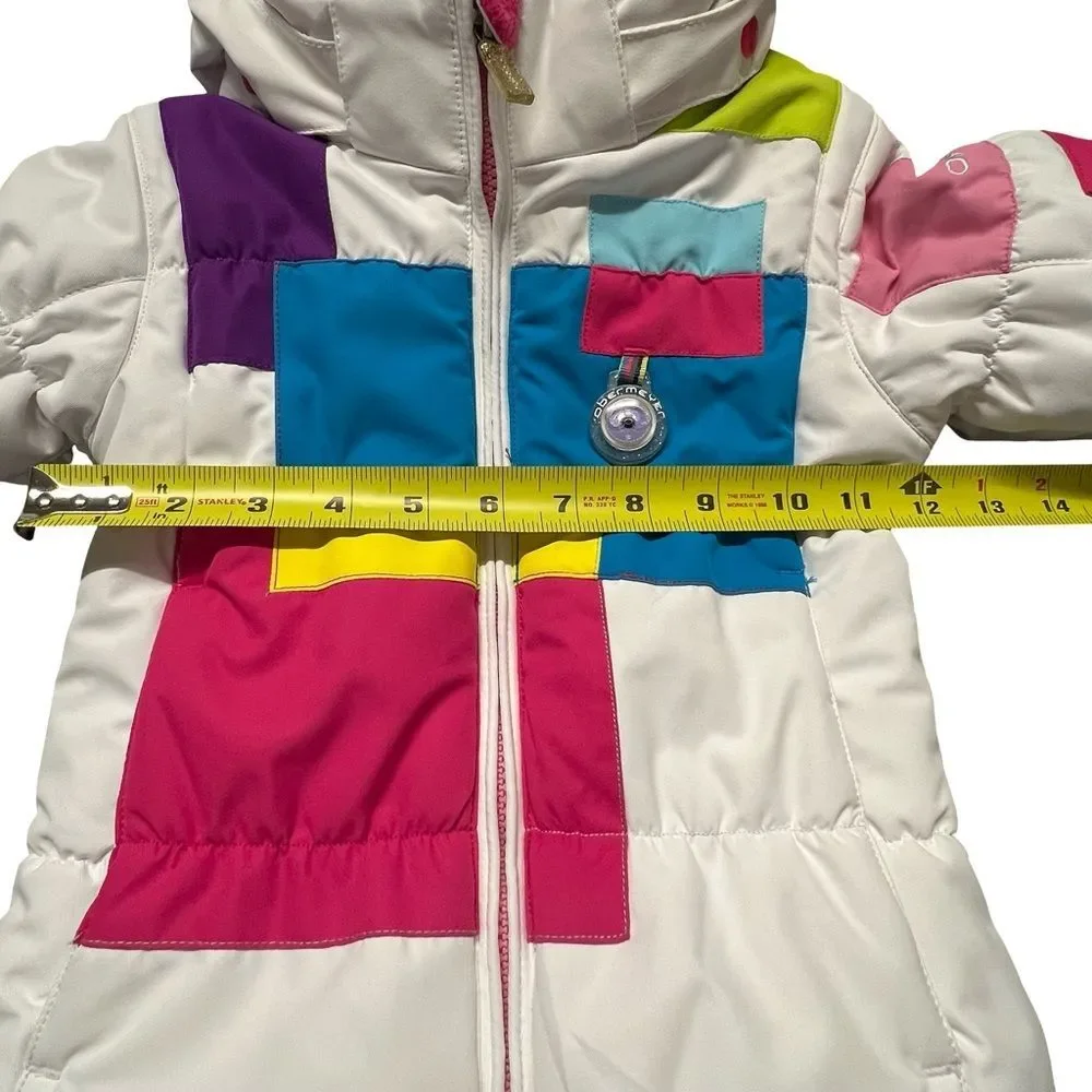Obermeyer Kids Girls Ski Jacket Size 2 Rainbow I Grow System Detachable Hood